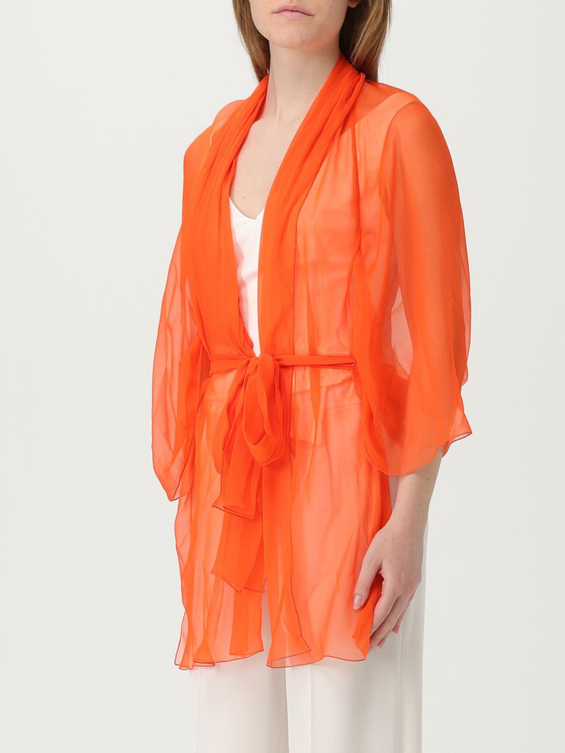 ALBERTA FERRETTI GIACCA: Kimono in seta Alberta Ferretti, Arancione - Img 3