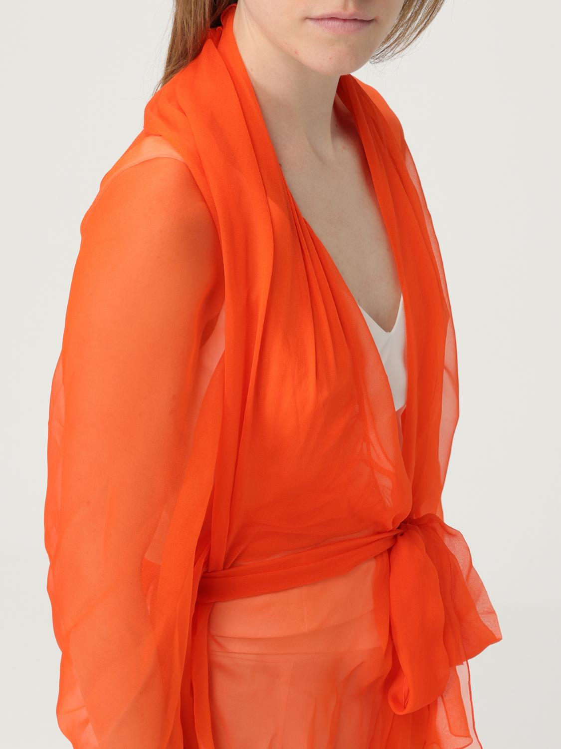 ALBERTA FERRETTI GIACCA: Kimono in seta Alberta Ferretti, Arancione - Img 4