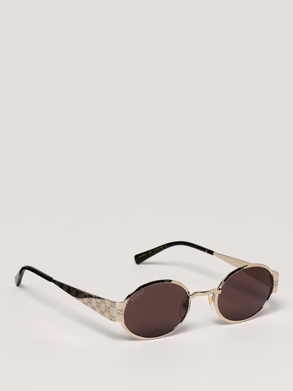 GUCCI OCCHIALI DA SOLE: Occhiali da sole GG1854S Gucci in metallo , Marrone - Img 1
