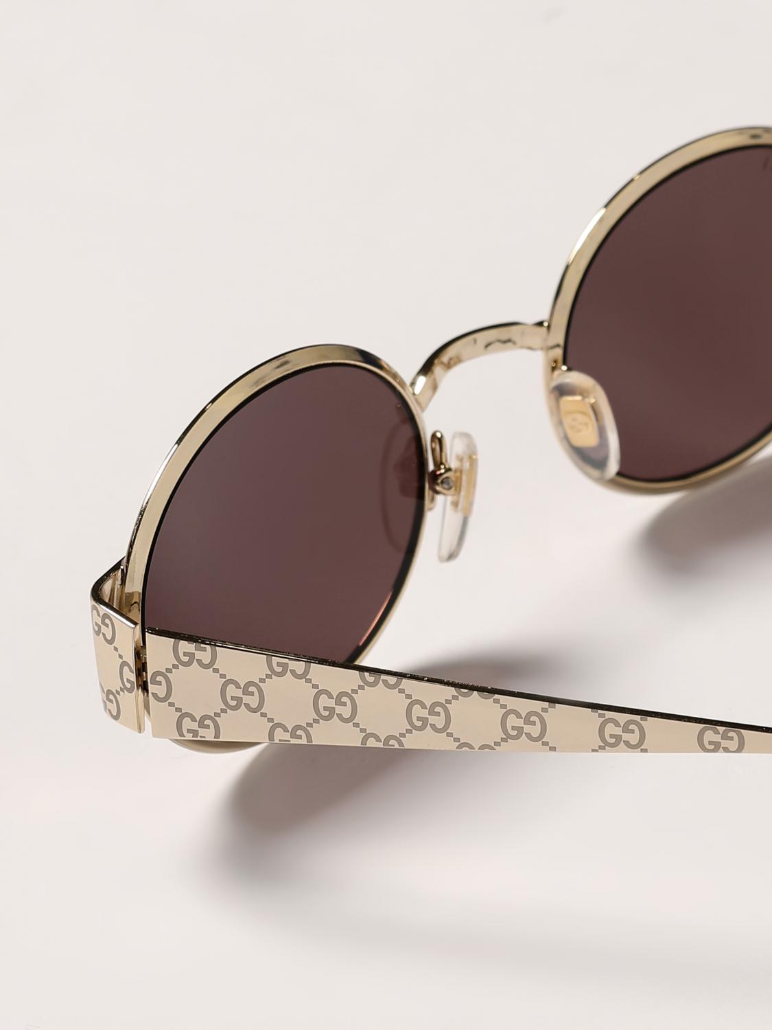 GUCCI OCCHIALI DA SOLE: Occhiali da sole GG1854S Gucci in metallo , Marrone - Img 5
