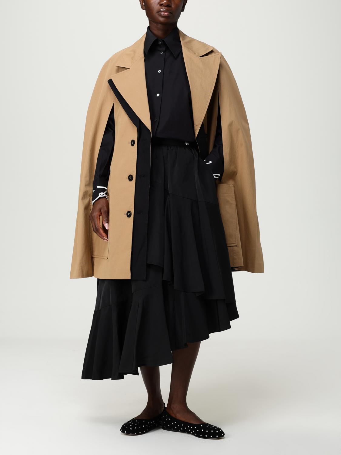 KARL LAGERFELD COAT: Cape woman Karl Lagerfeld, Beige - Img 2