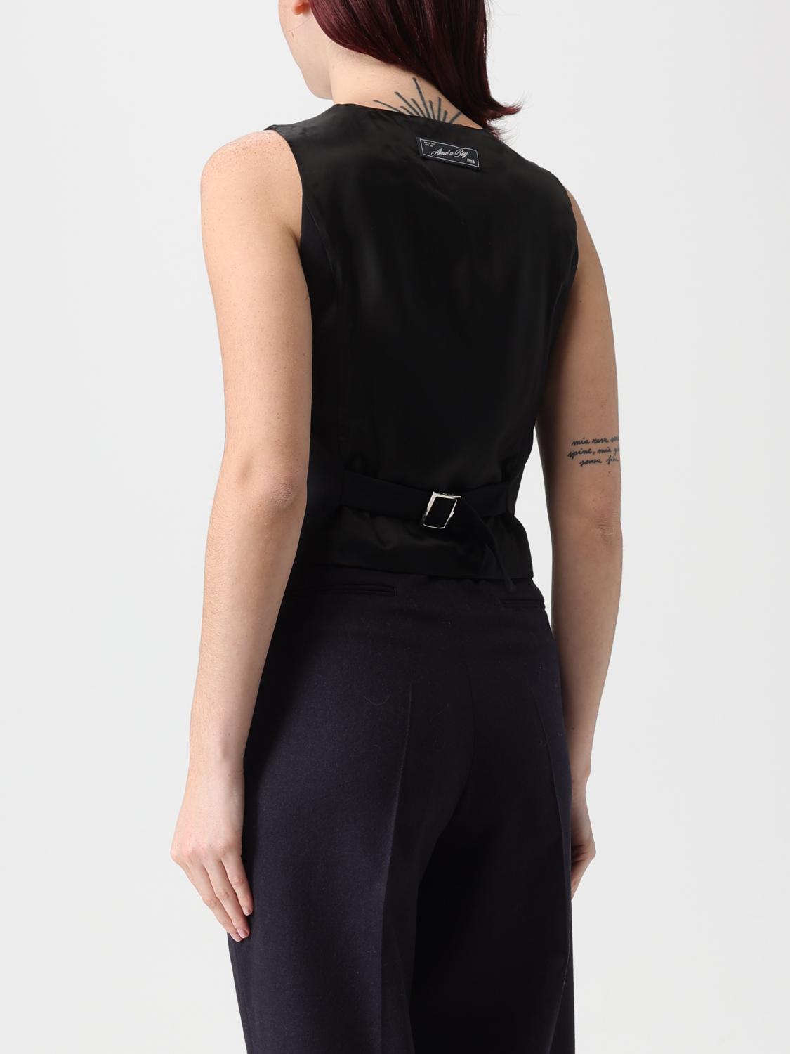 ERIKA CAVALLINI GILET: Gilet a monopetto con bretelle Erika Cavallini, Nero - Img 2