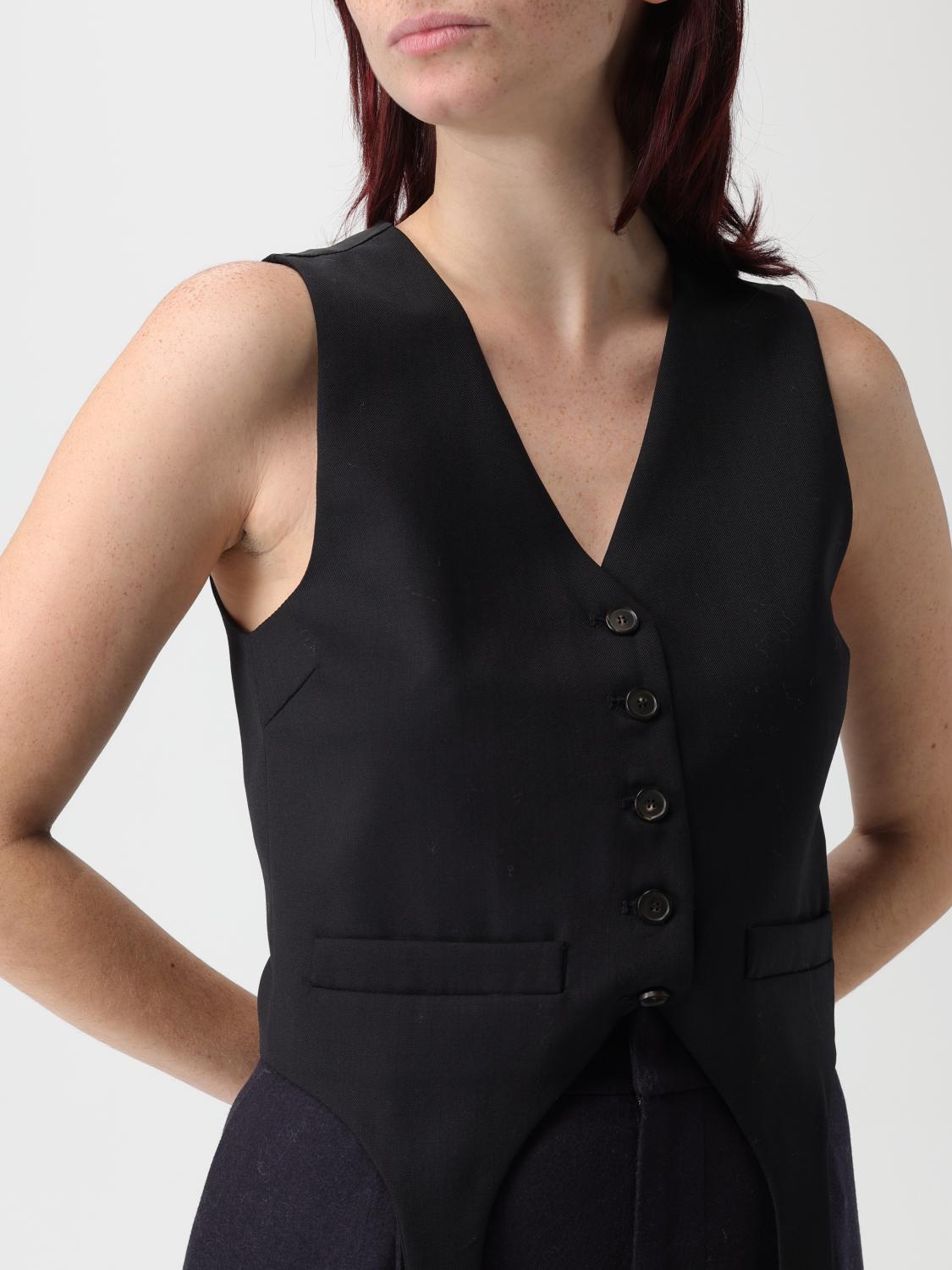 ERIKA CAVALLINI GILET: Gilet a monopetto con bretelle Erika Cavallini, Nero - Img 3