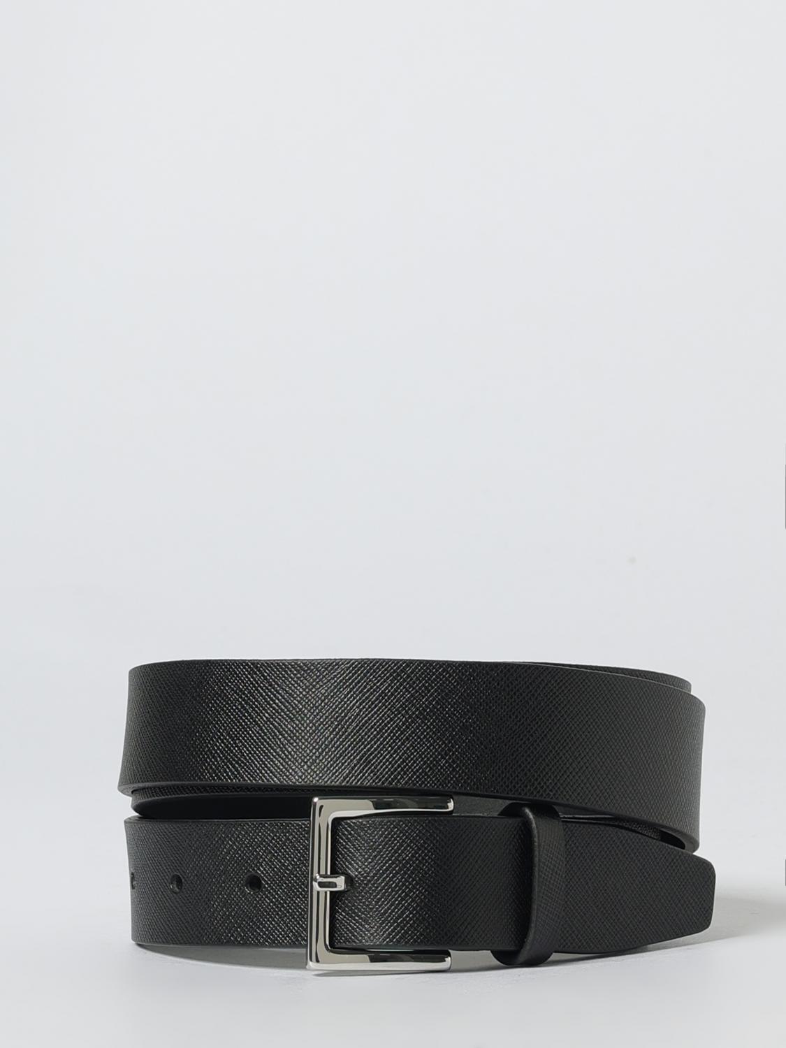 ORCIANI BELT: Orciani Saffiano Leather Belt, Black - Img 1