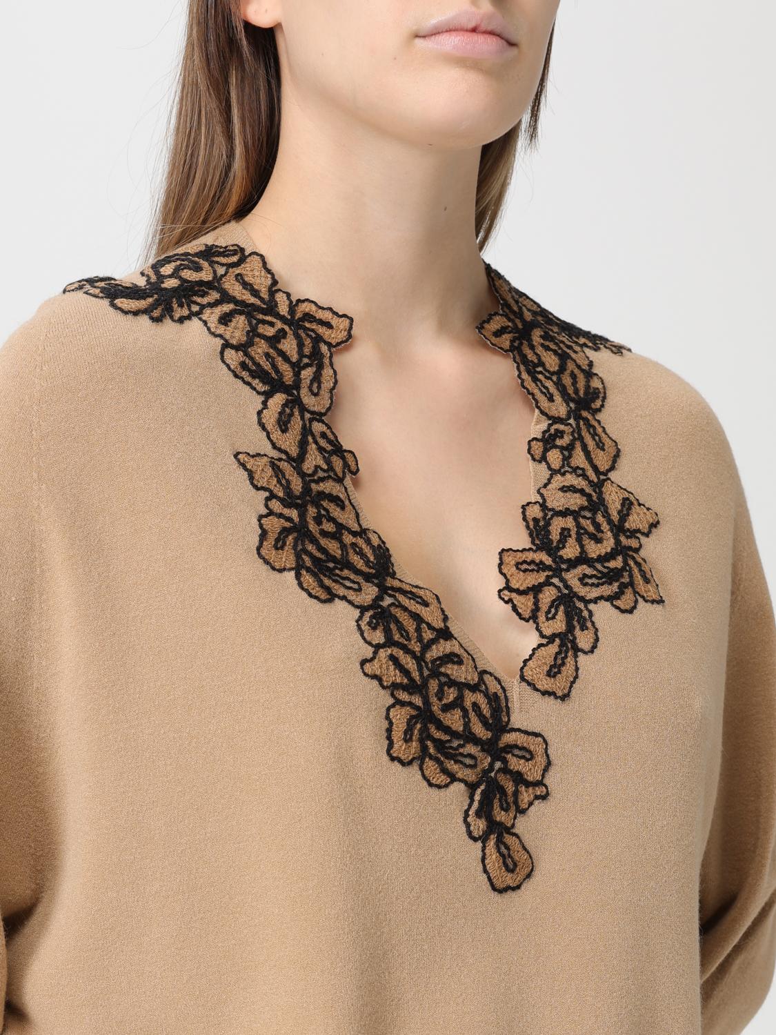 ERMANNO FIRENZE セーター: スウェットシャツ レディース Ermanno Firenze, ベージュ - Img 3