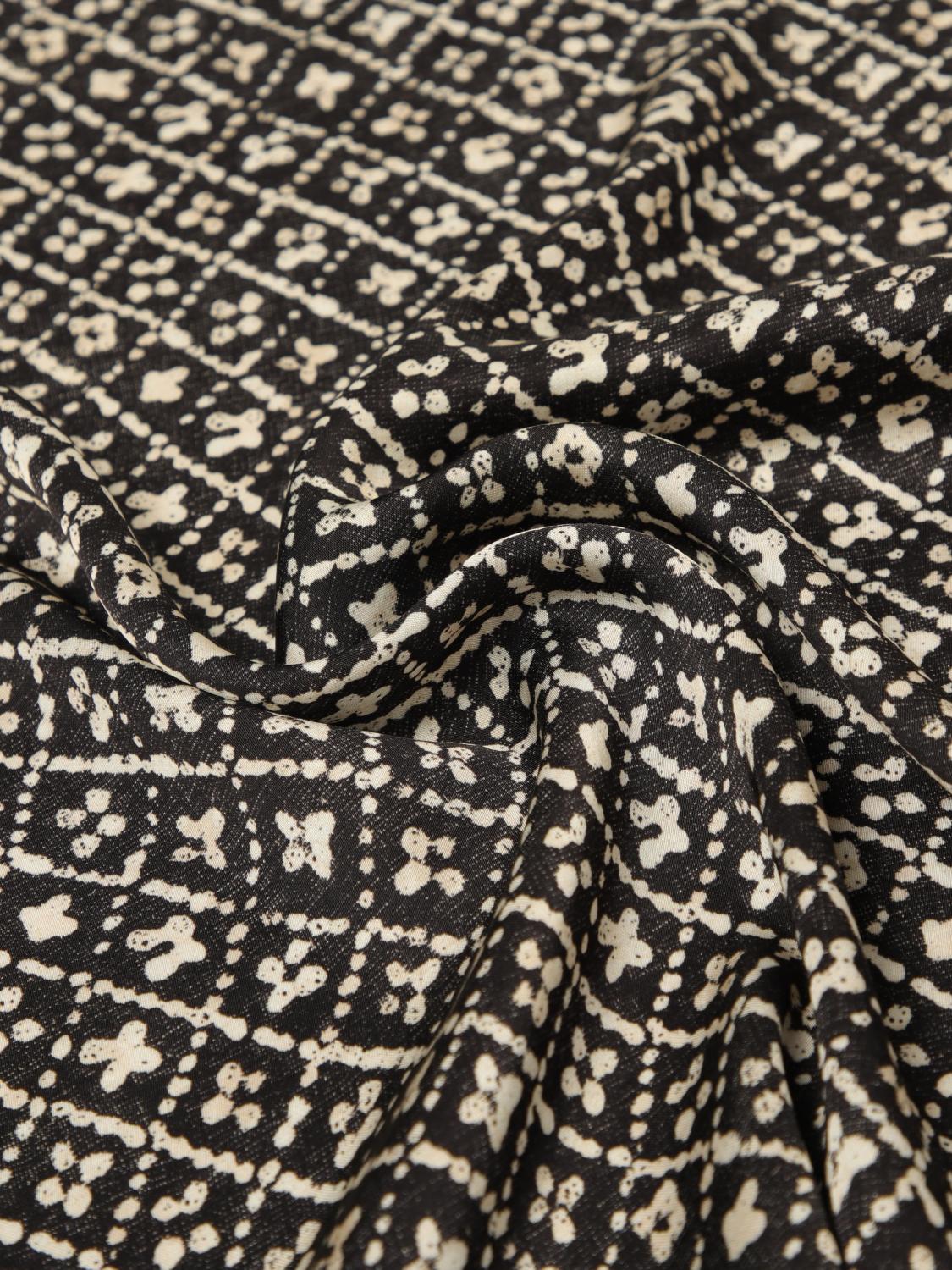 PAOLO PECORA NECK SCARF: Cotton Blend Scarf with Floral Print Paolo Pecora, Black - Img 3