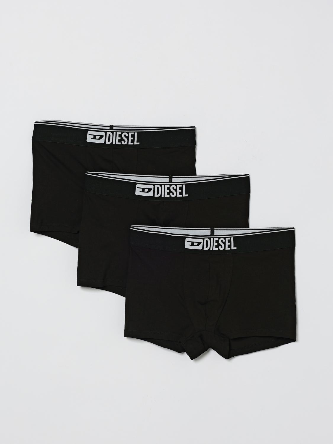 DIESEL INTIMO: Set 3 boxer in cotone stretch Diesel, Nero - Img 1