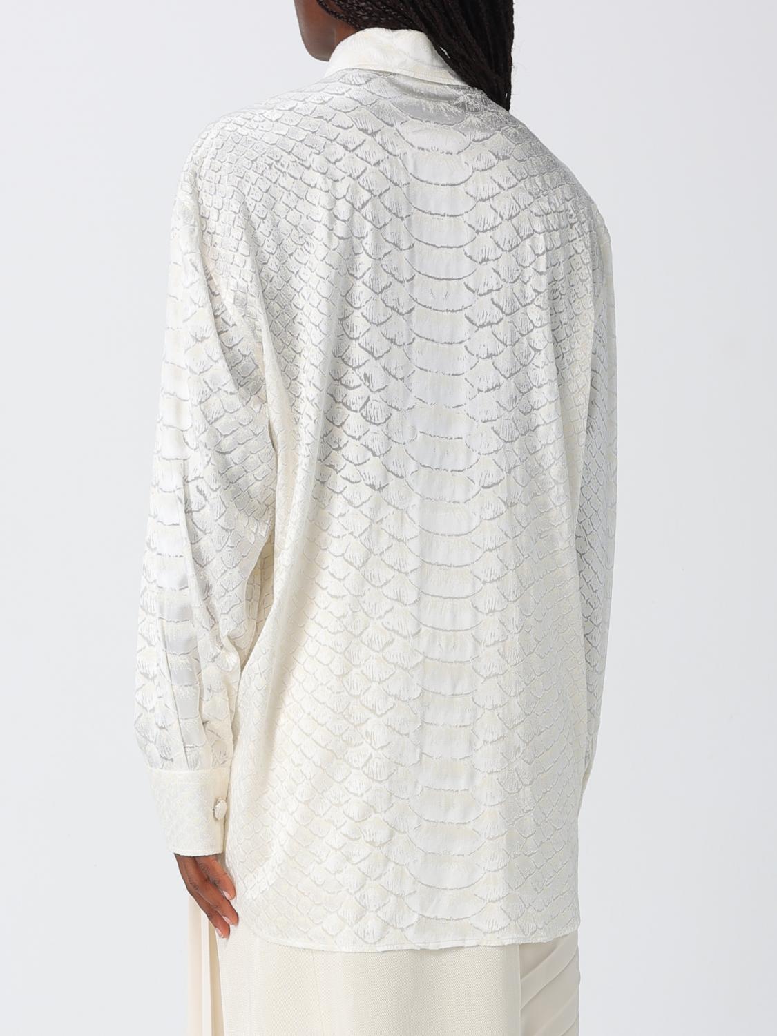 ROBERTO CAVALLI CAMICIA: Camicia Roberto Cavalli in misto seta con stampa snake , Bianco - Img 3