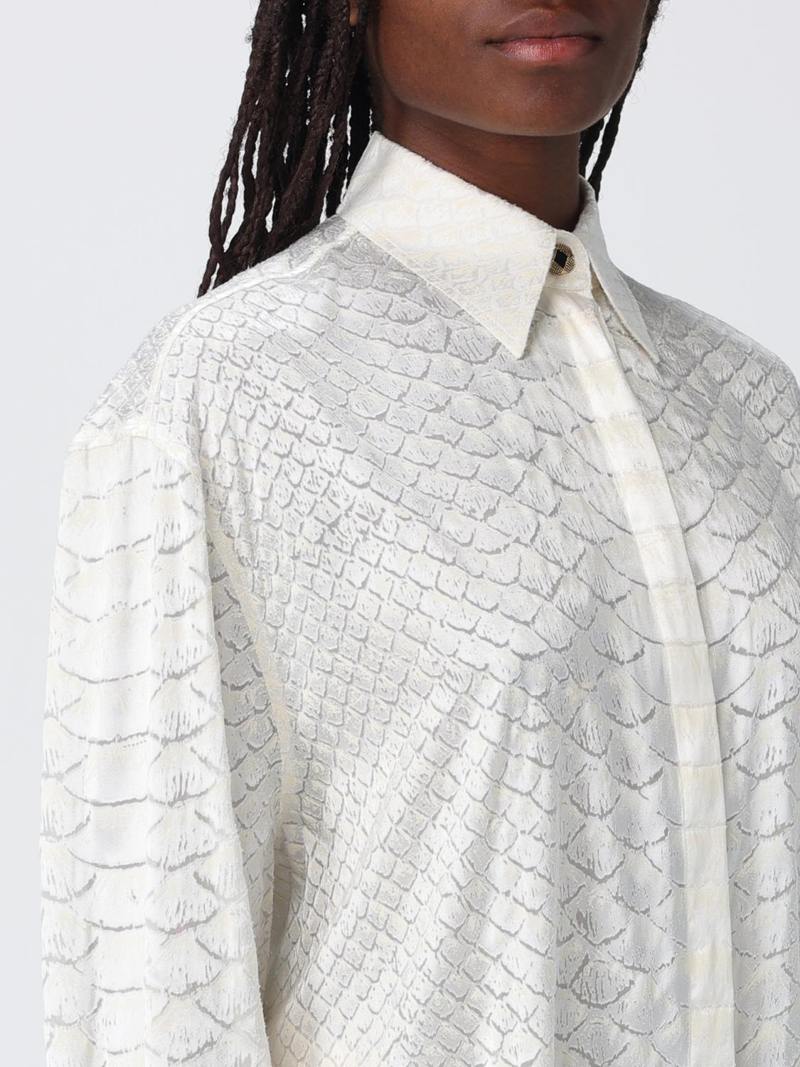 ROBERTO CAVALLI CAMICIA: Camicia Roberto Cavalli in misto seta con stampa snake , Bianco - Img 4