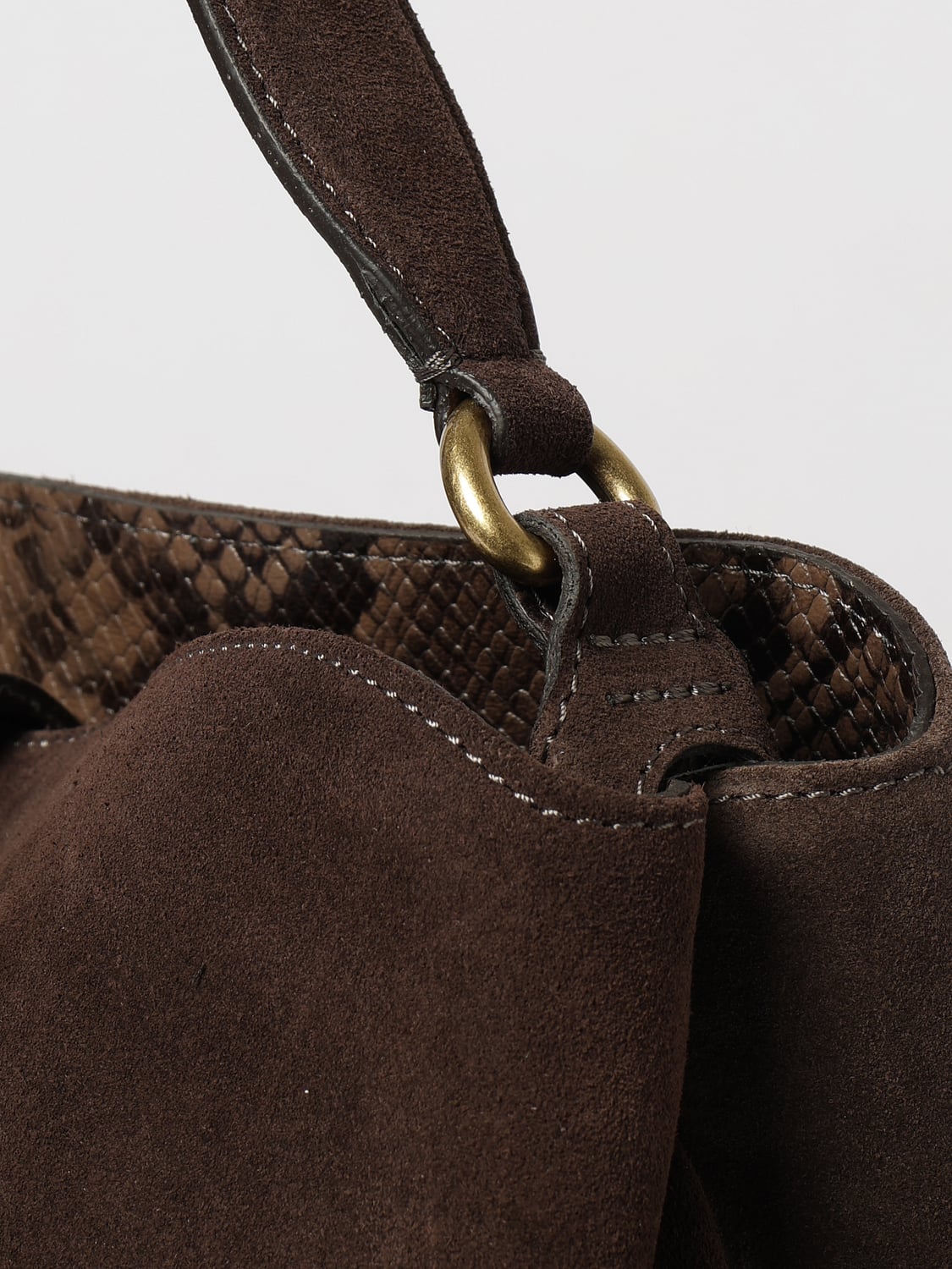 GIANNI CHIARINI SCHULTERTASCHE: Gianni Chiarini Fiona Schultertasche aus Rindsveloursleder, Kakao - Img 3