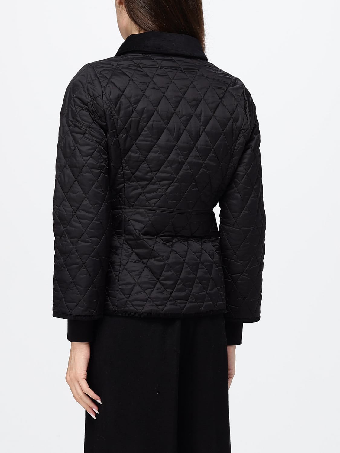 BARBOUR CHAQUETA: Chaqueta acolchada Beadnell Barbour de nailon con cuello de pana, Negro - Img 2