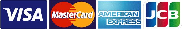 VISA, Mastercard, Amex, JCB