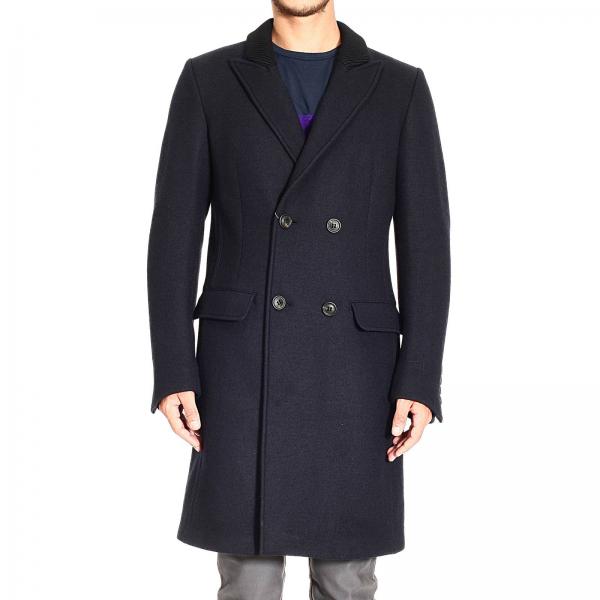 Giorgio Armani Outlet: | Coat Giorgio Armani Men Blue | Coat Giorgio ...