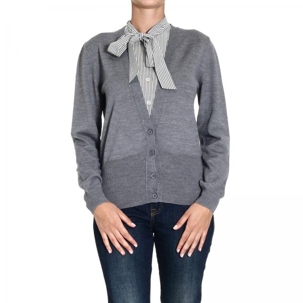 Love Moschino Outlet: CARDIGAN CON FINTA CAMICIA | Maglia Love Moschino