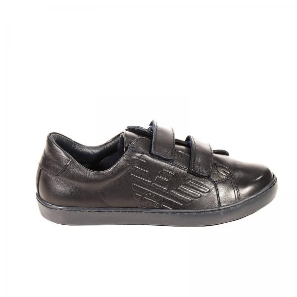 EA7 Juniors Mesh Velcro Trainers Black
