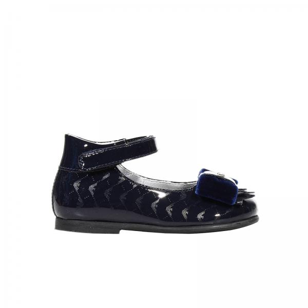 Vernice Con Scarpe Junior Armani Bambina Blue Bebe' Fiocco Logata TqXq0Cw
