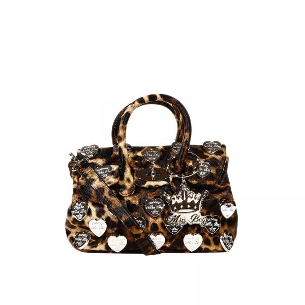 Mia Bag Outlet PRINTED MINI 2 HANDLES SPOTTED PRINT WITH HEART STUDS