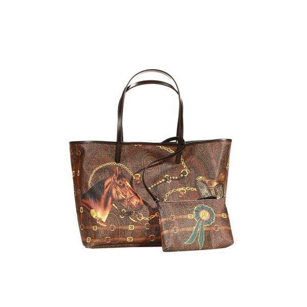 Etro Outlet: ARNICA SHOPPING IN LEATHER WITH PAISLEY AND HORSE PRINT ...