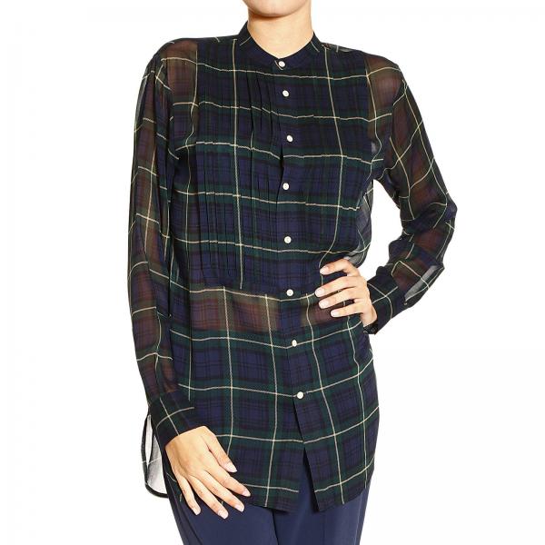 Polo Ralph Lauren Outlet JAMIE LONG SLEEVE PRINTED SILK PLAIDS Shirt