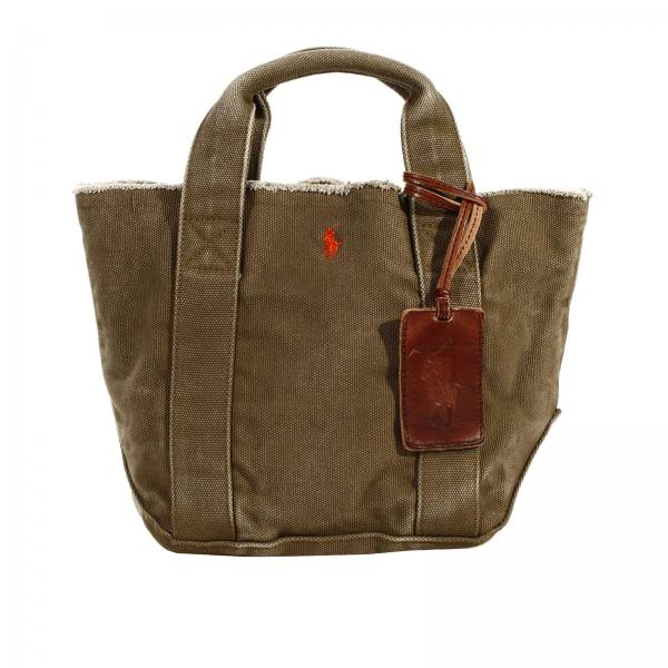 Polo Ralph Lauren Outlet TOTE SMALL WASHED CANVAS Mini Bag Polo