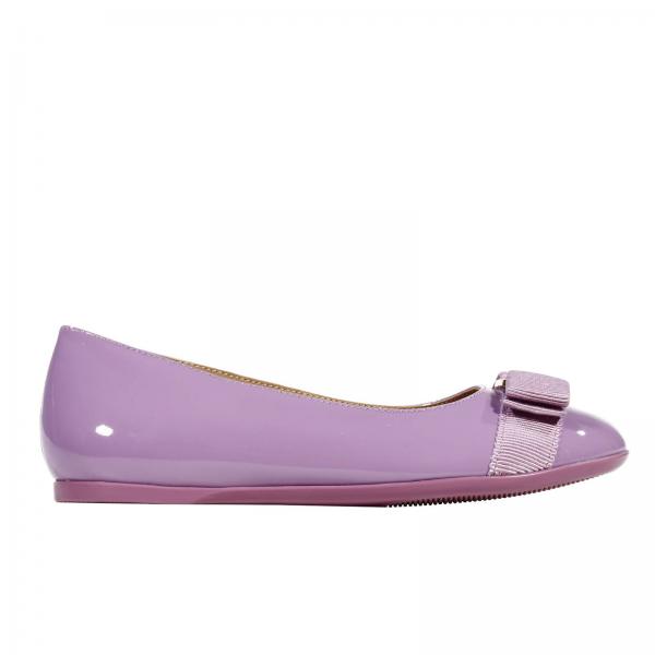 Salvatore Ferragamo Outlet: shoes varina mini ballerina patent with bow |  Shoes Salvatore Ferragamo Kids Lilac | Shoes Salvatore Ferragamo 608284  810100 GIGLIO.COM