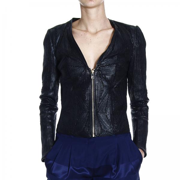 Versace Collection Women S Black Blazer Jacket Leather Zip Versace Collection Women S Black Blazer Jacket Leather Zip Fettucce G33529 G602096 Giglio En
