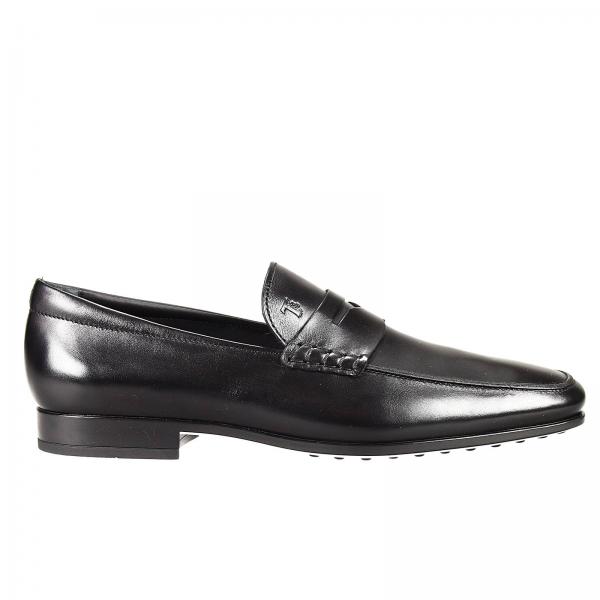 TOD'S: shoes penny loafer rubber sole leather | Loafers Tod's Men Black ...