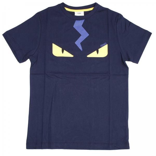 Fendi Outlet: | T-Shirt Fendi Kids Blue | T-Shirt Fendi jmi029 5vc ...