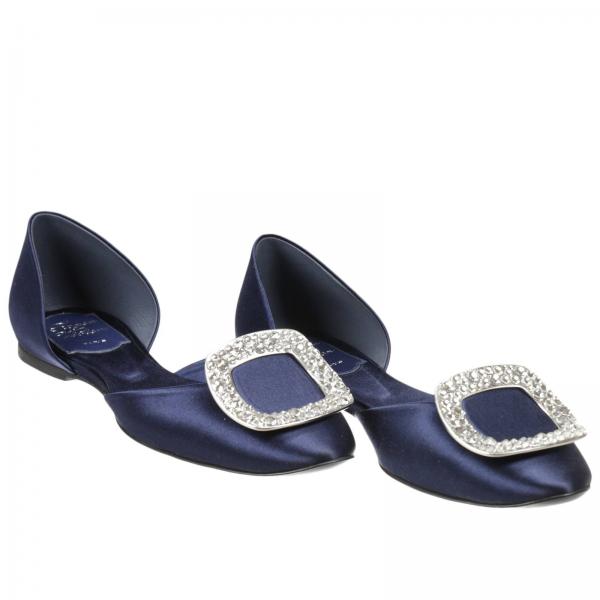 roger vivier blue flats