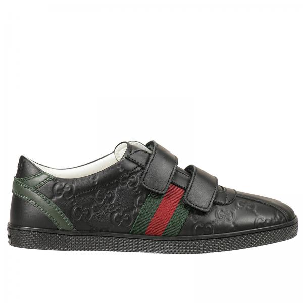 Gucci Outlet Shoes Gucci Kids Black Shoes Gucci 414247 cpw80
