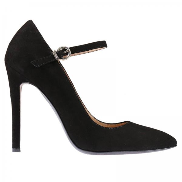 Pinko Outlet: Voce décolleté con bracciale tacco 8 camoscio - Nero |  Décolleté Pinko 1P20V6 Y2W1 GIGLIO.COM