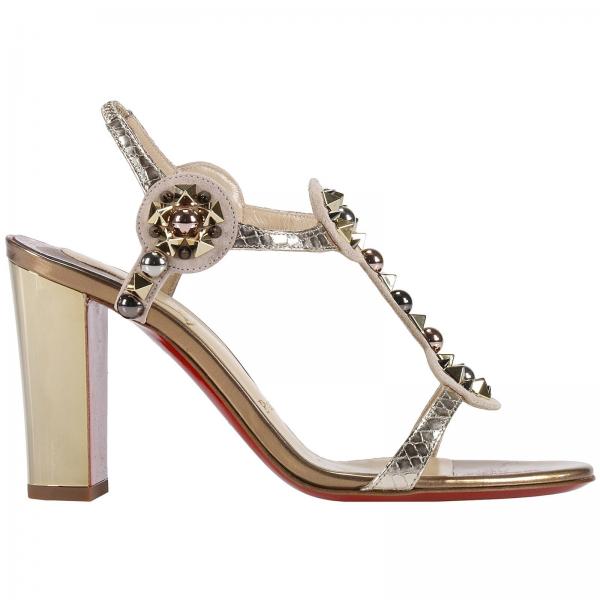 louboutin beige sandals