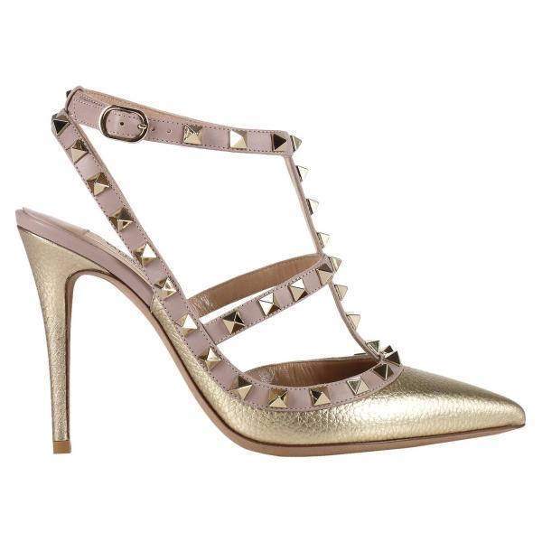 Ankle strap rockstud metallisiert mit 10 cm absatz zweifarbiges motiv und mikro nieten Ankle strap rockstud metallisiert mit 10 cm absatz zweifarbiges motiv und mikro nieten