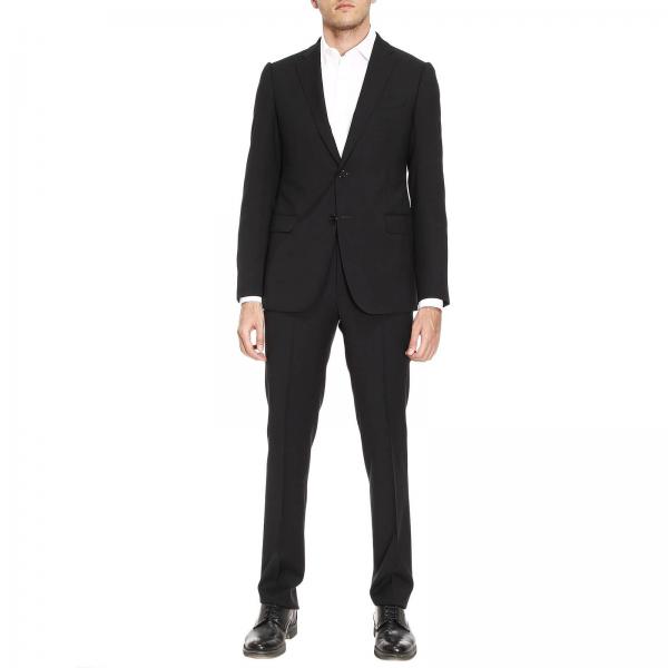 Armani Collezioni Outlet: Suit men - Black | Suit Armani Collezioni ...