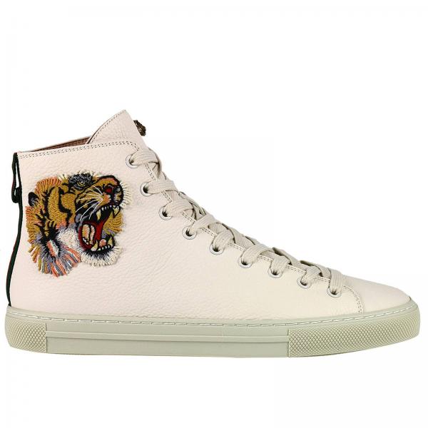 GUCCI: Majior Lace-Up High Sneaker with Web band and Angry Cat ...