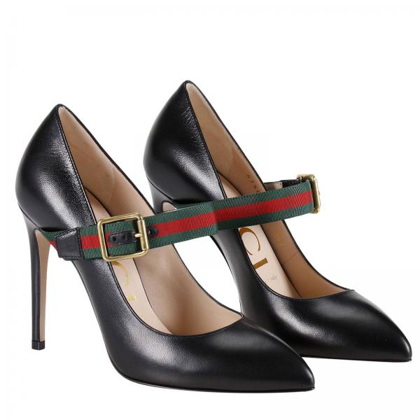 GUCCI: Sylvie Pumps with 10.5 cm heel and Web buckle | Pumps Gucci ...