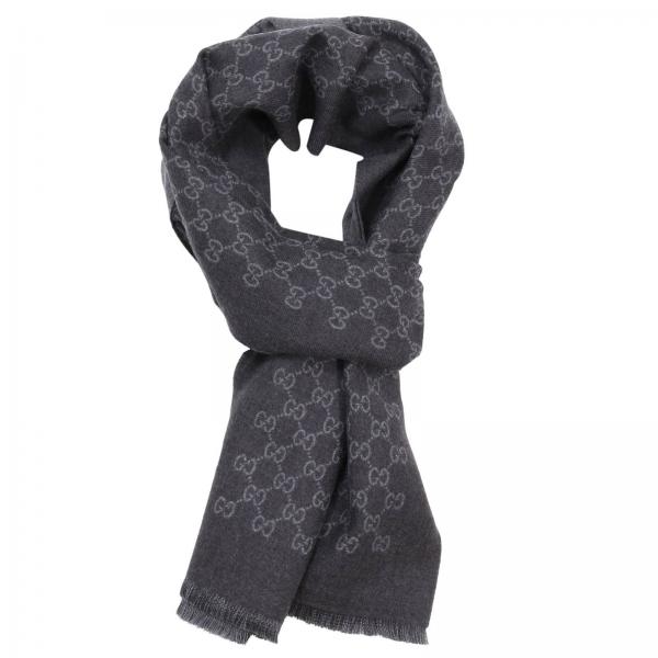 GUCCI 33 x 175 cm scarf in pure reversible wool with monogram Scarf