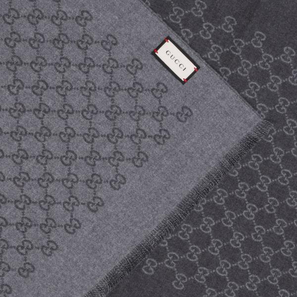 GUCCI 33 x 175 cm scarf in pure reversible wool with monogram Scarf