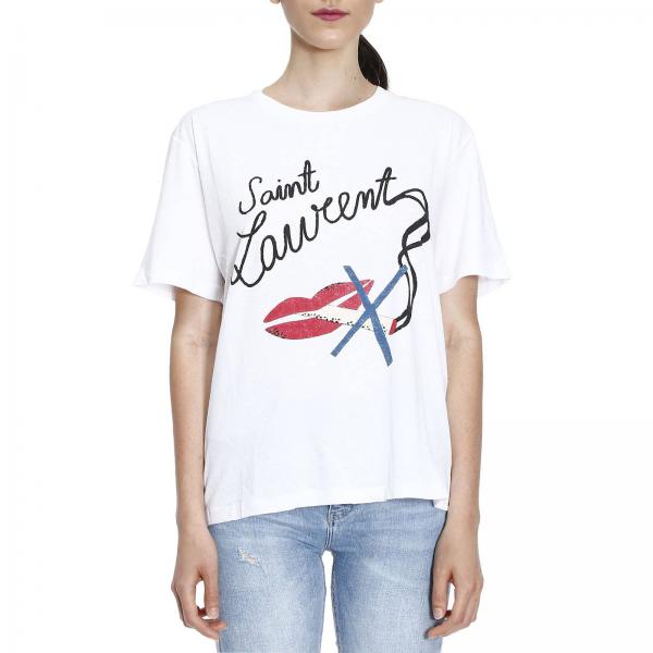 SAINT LAURENT: T-shirt women | T-Shirt Saint Laurent Women White | T ...