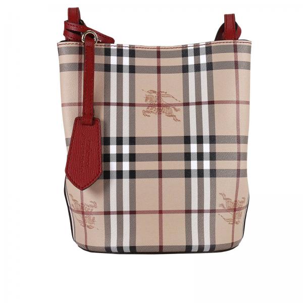 Con Rosso Spalla Piccola Bucket A Burberry Donna Borsa Lorne x8IHqvnw