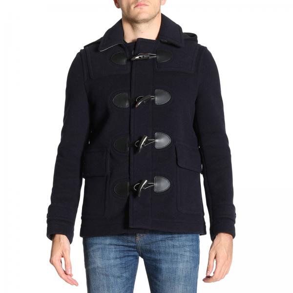 navy burberry coat