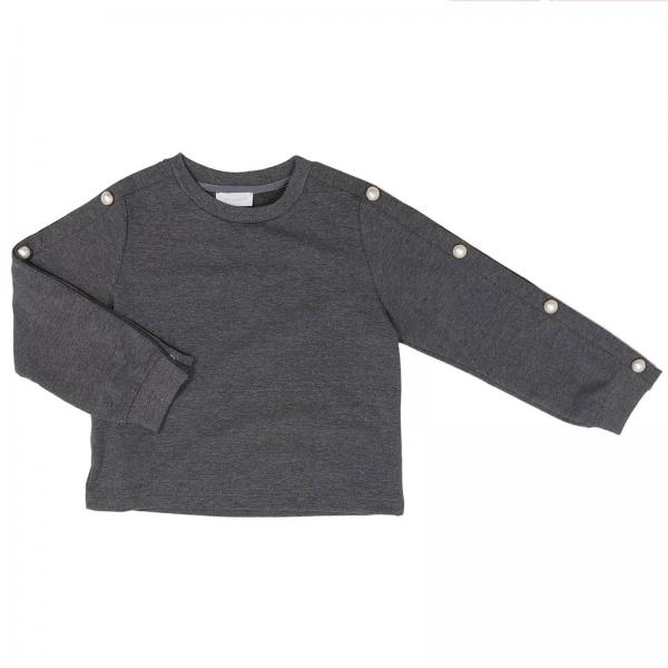 Felpa Wil Coyote a manica lunga in cotone stretch con macro perle