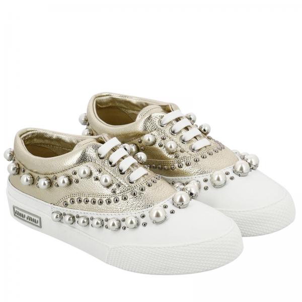 Miu Miu Outlet: Shoes women | Sneakers Miu Miu Women Gold | Sneakers ...