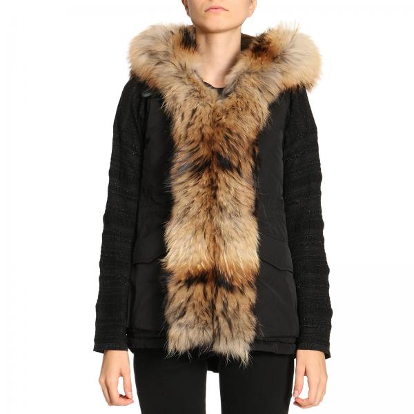 Woolrich Outlet Gilet military parka cappuccio con pelliccia Giacca
