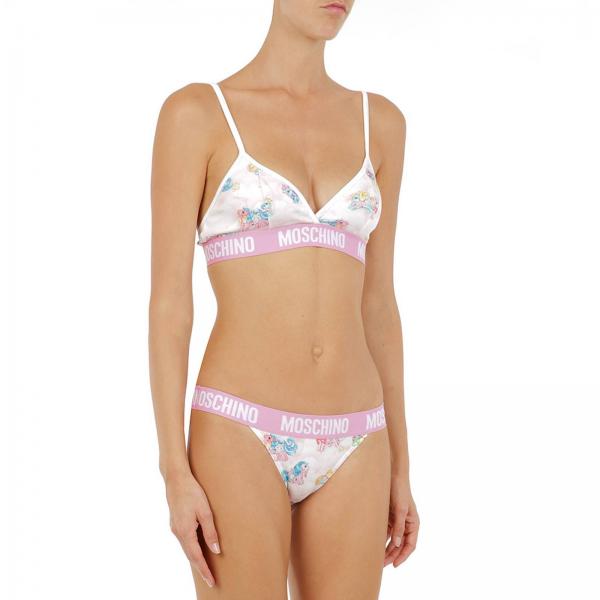 Moschino Couture Outlet Triangle bra and pants with print Moschino My