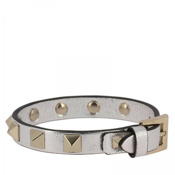 Valentino Rockstud bracelet in laminated leather with maxi metal studs