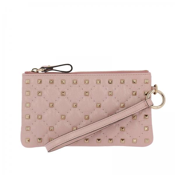 Valentino Rockstud Spike mini clutch bag in quilted nappa leather with metal studs