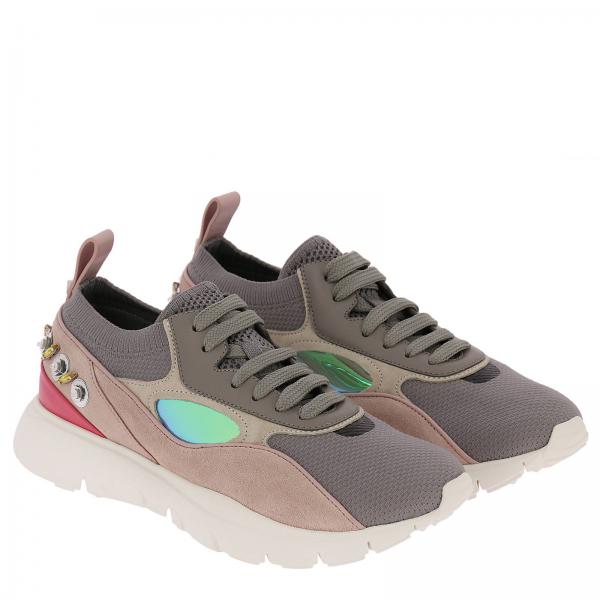 Strass Pelle E Tela Sneakers Heroes In Con Stringata Maxi tdCshrxQB