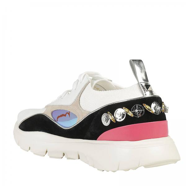 Strass Pelle E Tela Sneakers Heroes In Con Stringata Maxi tdCshrxQB