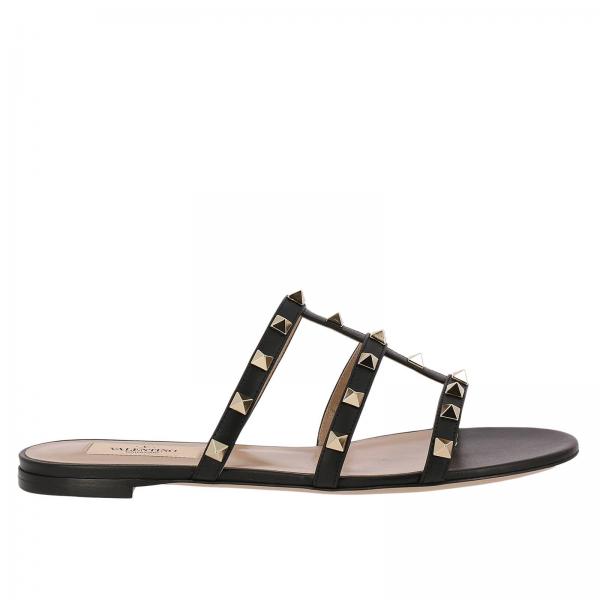 Vera Borchie In Con Metalliche Sandalo Pelle Rockstud Basso IWYD9EH2
